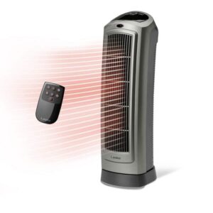 Lasko 1500W 22 in. Gray Electric Tower Ceramic Space Heater with Digital Display