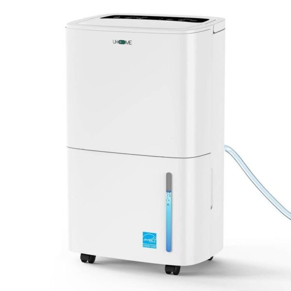Edendirect 150 pt Dehumidifier 7000 sq ft White w Pump Drain Hose Bucket Timer