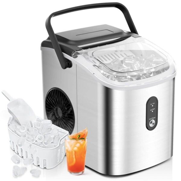 SIMZLIFE 9 in. 26.5lbs/24H Bullet Ice Countertop Portable Ice Maker in Silver