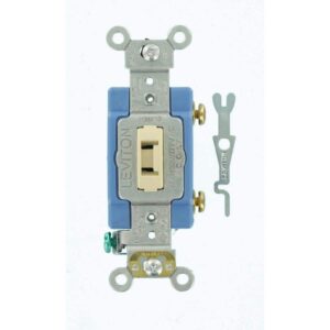 Leviton 15A Industrial Grade Heavy Duty Single-Pole Locking Switch Ivory 1201-2I