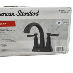 American Standard Rumson 4 in. Centerset 2-Handle Bathroom Faucet in Matte Black