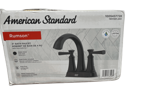 American Standard Rumson 4 in. Centerset 2-Handle Bathroom Faucet in Matte Black