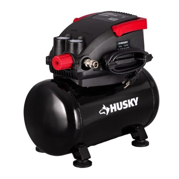 Husky 3 Gal. 120 PSI Portable Electric Oil-Free Light Duty Hotdog Air Compressor