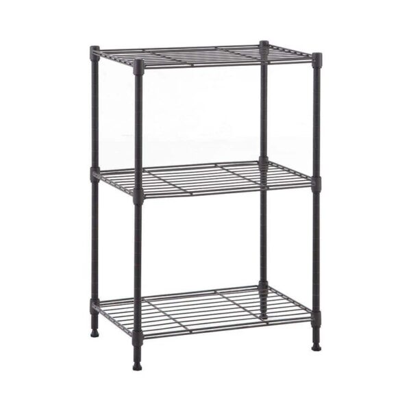 mzg 3 Tier Steel Wire Garage Storage Shelving 18x26x12 Grey