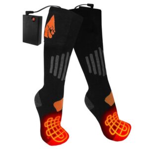 ACTIONHEAT Unisex Small/Medium Black Wool AA Heated Socks