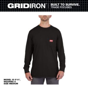 Milwaukee Men's 3X-Large Black GRIDIRON Cotton/Polyester Long-Sleeve T-Shirt