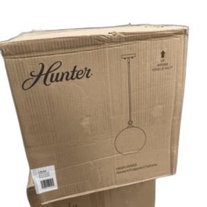 Hunter High Oaks 3 Light Noble Bronze Globe Pendant w Clear Seeded Glass