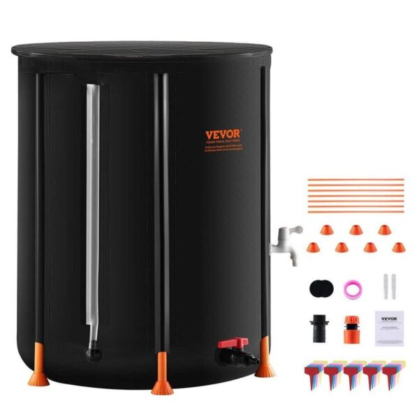 VEVOR Collapsible Rain Barrel, 100 Gal./380 l Portable Water Tank, PVC Rainwater