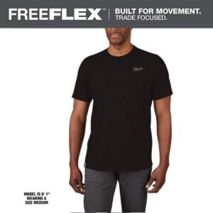 Milwaukee Men's Medium Black Cotton/Polyester Short-Sleeve Hybrid Work T-Shirt