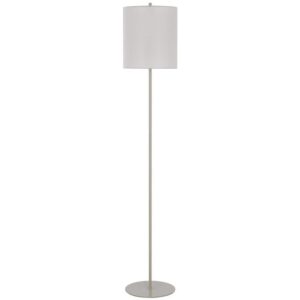 CAL Lighting 62.5 in. Height Painted Silver Standard Floor Lamp With Linen Shade