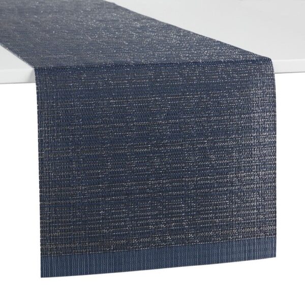TOWN&COUNTRY LIVING Coiled Woven PVC 13" W x 90" L Navy Blue Solid Polyester