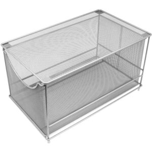 Sorbus Storage Organizer Silver Metal Mesh Pull-Out Organizer