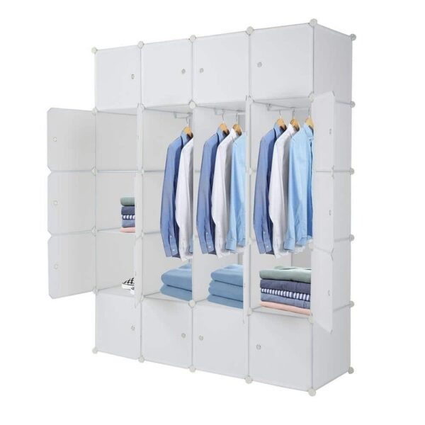 Karl home White Plastic Clothes Rack 55.91 in. W x 70.08 in. H