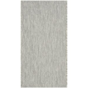SAFAVIEH Courtyard Gray Doormat 2 ft. x 4 ft. Solid Patio Area Rug