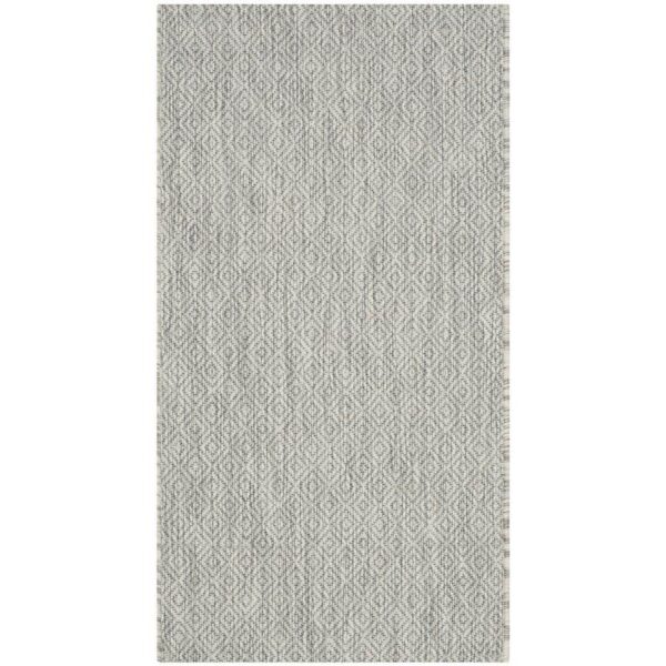SAFAVIEH Courtyard Gray Doormat 2 ft. x 4 ft. Solid Patio Area Rug