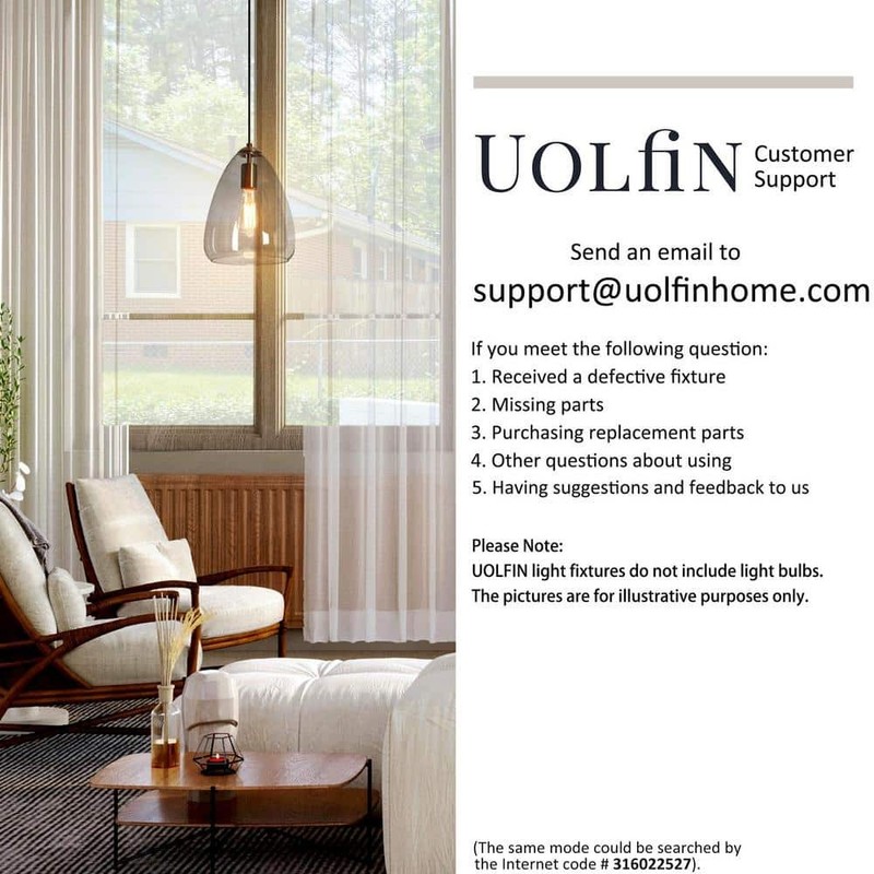Uolfin Modern Black Brass Cylinder Kitchen Island Pendant Light w/ Glass Shade - Image 8