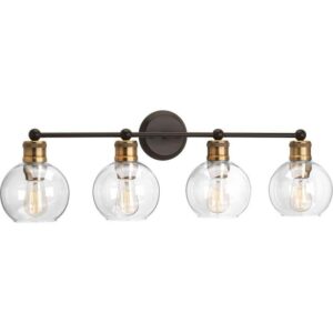 Progress Lighting Hansford 33.5 in 4-Light Antique Bronze Bathroom Vanity Light