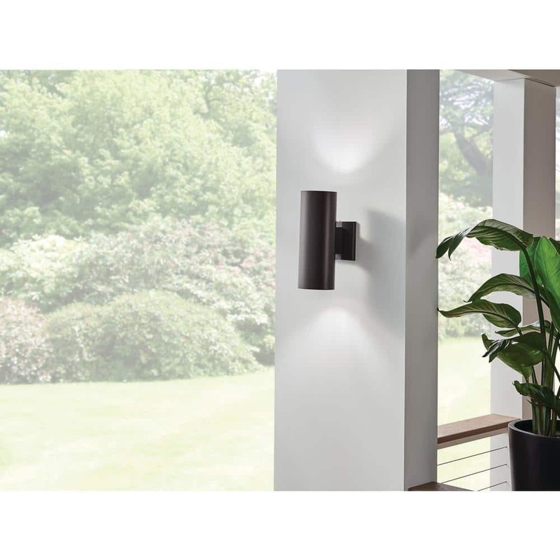 KICHLER Independence 12 in. 2-Light Bronze Outdoor Wall Cylinder Sconce 1-Pack - Image 2
