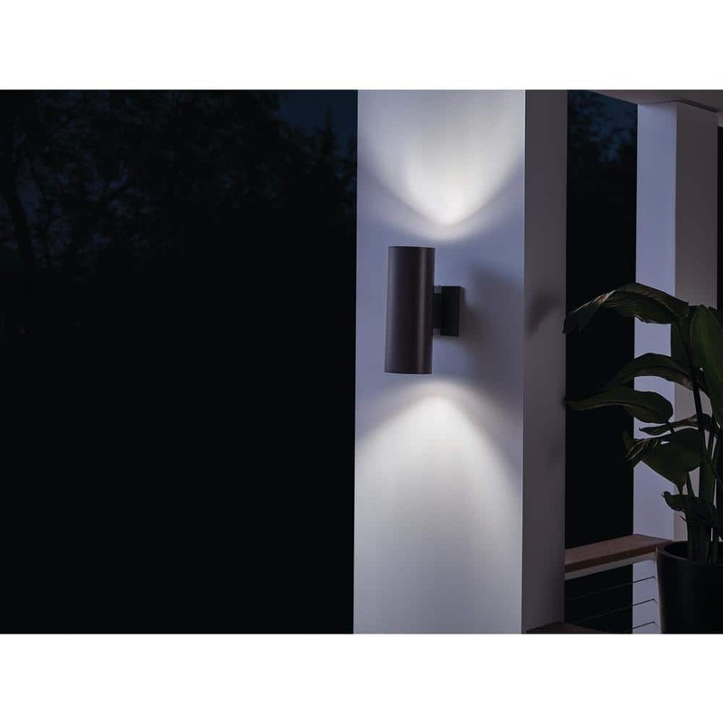 KICHLER Independence 12 in. 2-Light Bronze Outdoor Wall Cylinder Sconce 1-Pack - Image 5