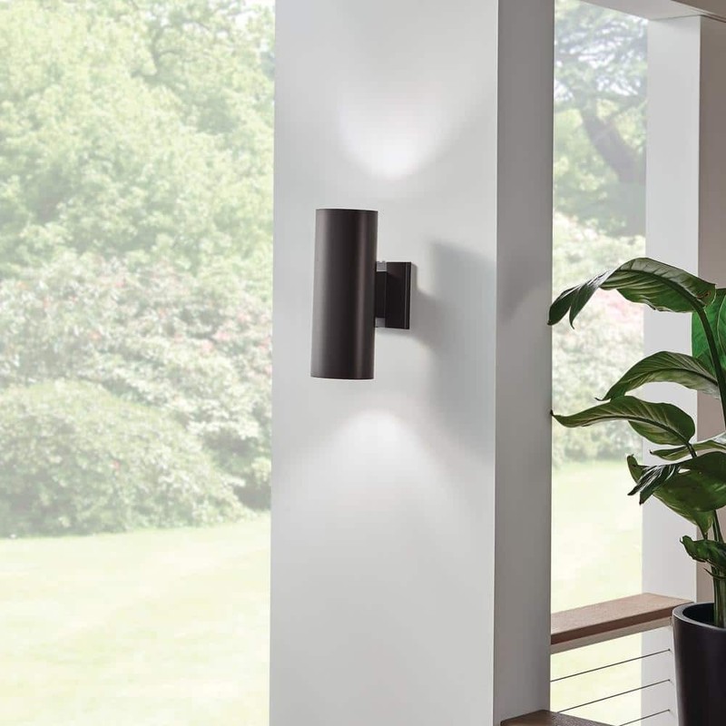 KICHLER Independence 12 in. 2-Light Bronze Outdoor Wall Cylinder Sconce 1-Pack - Image 6