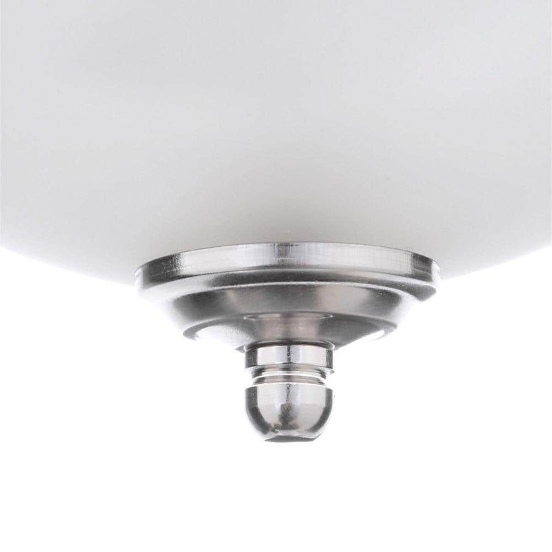 Commercial Electric 13" 2-Light Brushed Nickel Flush Mount Frosted Glass 2-Pack - Image 8