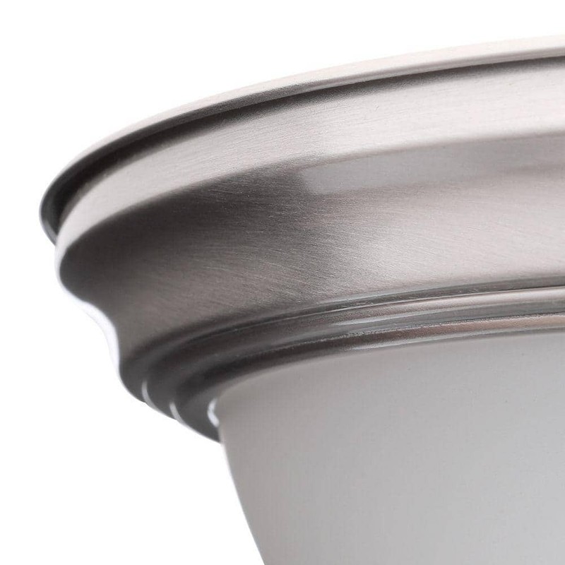 Commercial Electric 13" 2-Light Brushed Nickel Flush Mount Frosted Glass 2-Pack - Image 9