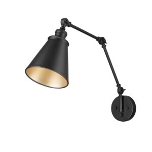 Millennium Lighting Evonne 1-Light 7.25 in. Matte Black Swing Arm Sconce