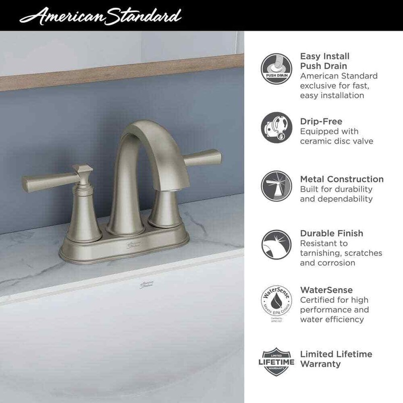American Standard Rumson 4 in. Centerset 2-Handle Bathroom Faucet in Matte Black - Image 7