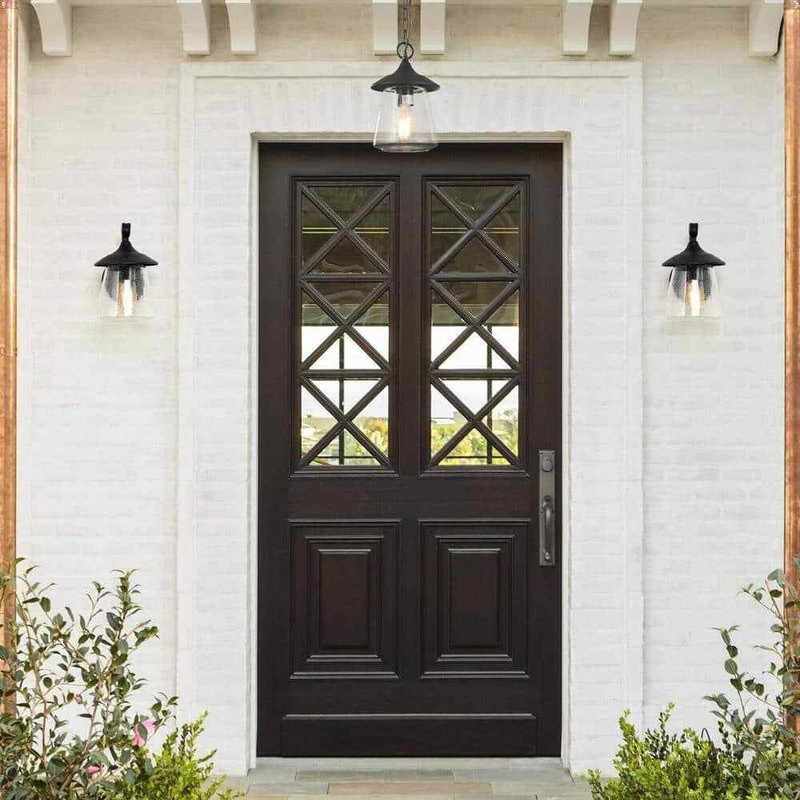 LNC Modern Frosted Black Porch Outdoor Wall Sconce 1-Light Classic Exterior - Image 3
