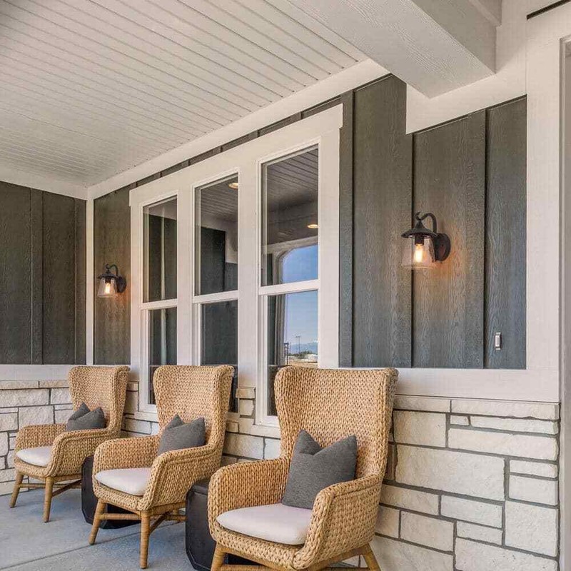 LNC Modern Frosted Black Porch Outdoor Wall Sconce 1-Light Classic Exterior - Image 7