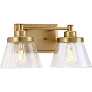 Progress Lighting Hinton Collection 15.5 in. 2-Light Vintage Bath Vanity Light