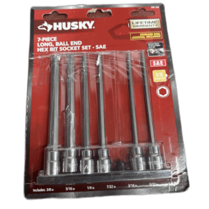 Husky 3/8 in. Drive SAE Long Ball Hex Bit Socket Set (7-Piece) MISSINGG 3/16
