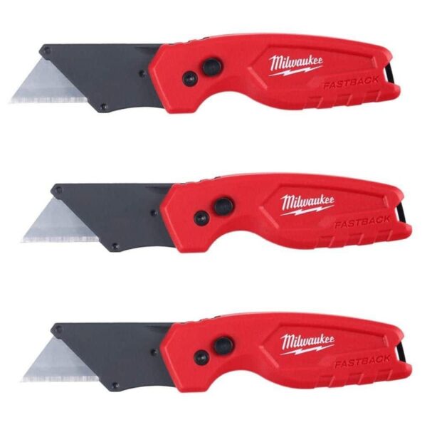 Milwaukee FASTBACK Compact Folding Utility Knife w/General Purpose Blade(3-Pack)