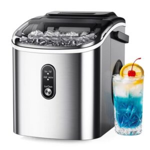 SIMZLIFE 9 in. 26.5lb./24H Bullet Ice Countertop Portable Ice Maker in Silver