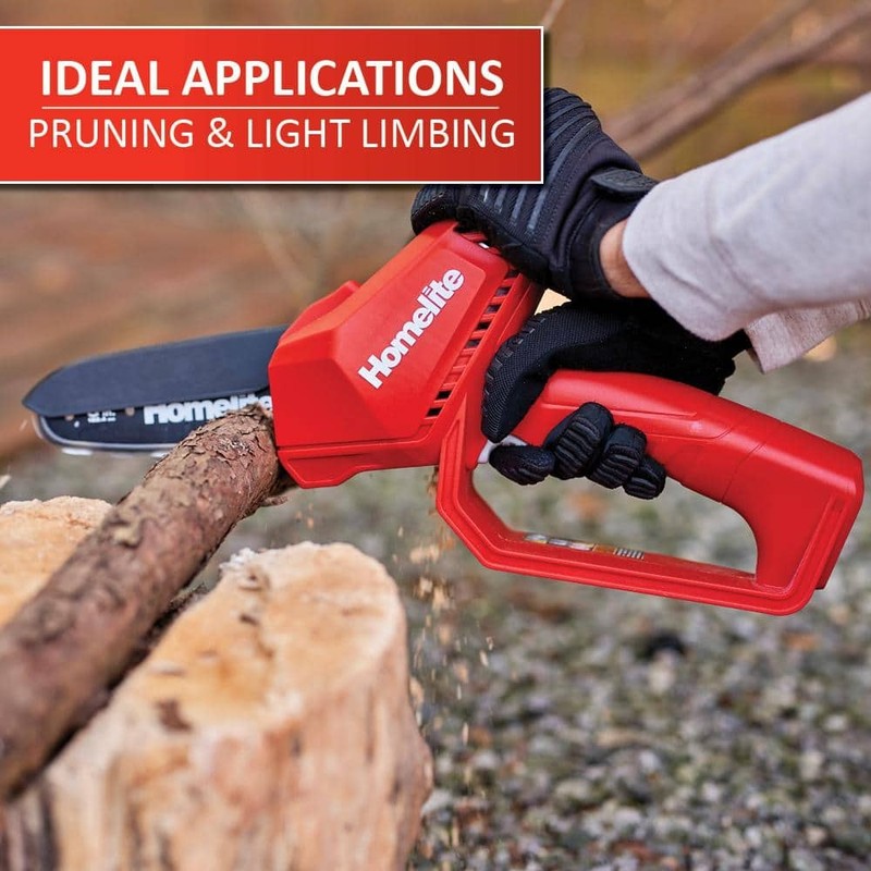 Homelite 12V 6" Battery Pruning Mini Chainsaw w/Internal 2.5Ah Battery & Charger - Image 4