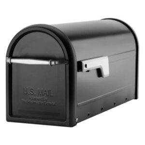 Architectural Mailboxes Chadwick Black, Medium, Steel, Post Mount Mailbox