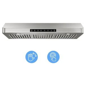 VIKIO PRO 36" 600 CFM Ducted Under Cabinet Range Hood in Stainless Steel Lighted