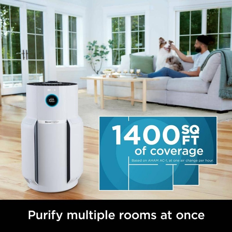 Shark NeverChange HEPA Tower Air Purifier 1400 sq ft White Odor Neutralizing - Image 5
