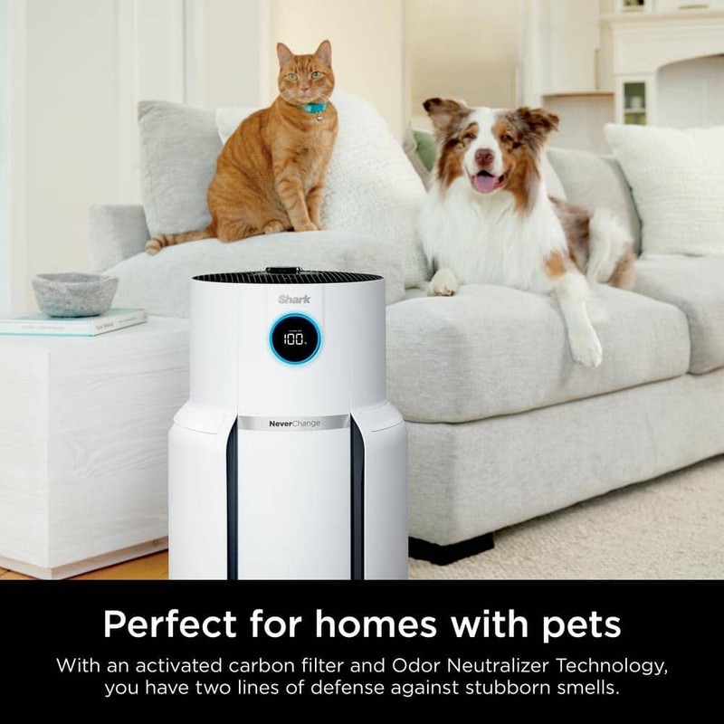 Shark NeverChange HEPA Tower Air Purifier 1400 sq ft White Odor Neutralizing - Image 9