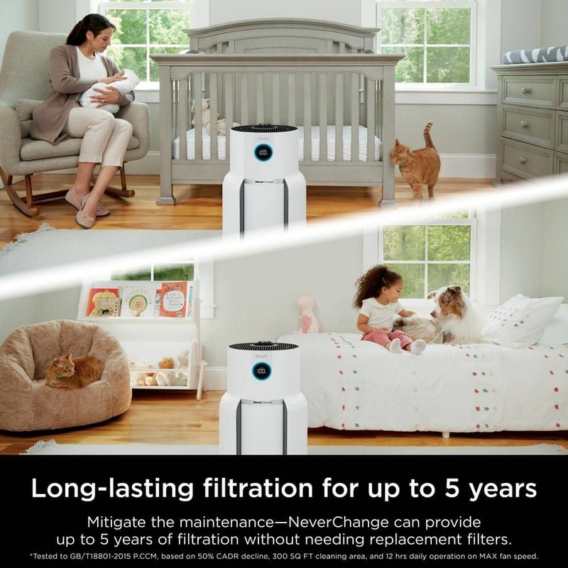 Shark NeverChange HEPA Tower Air Purifier 1400 sq ft White Odor Neutralizing - Image 10