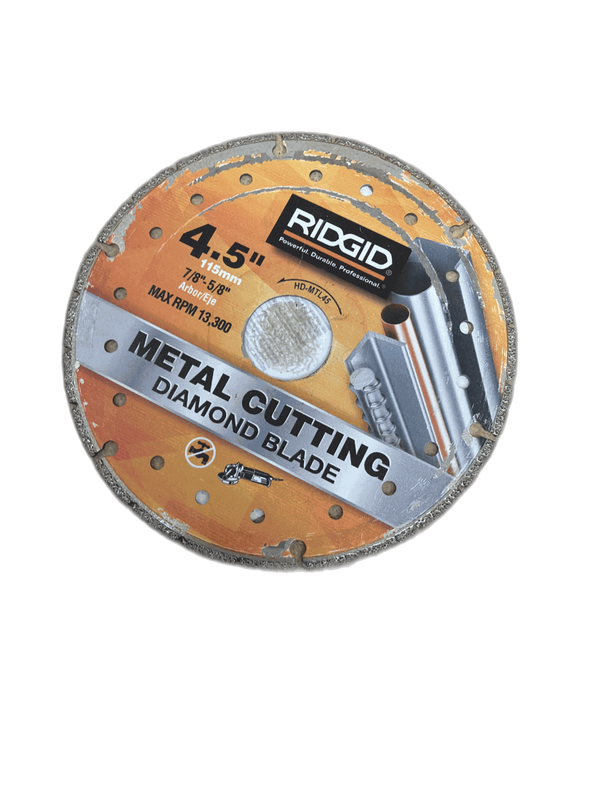 RIDGID 4.5 in. Metal Segmented Rim Cutting Diamond saw blade for metal cutting