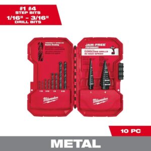 Milwaukee Black Oxide Step Drill Bit Set (10-Piece)