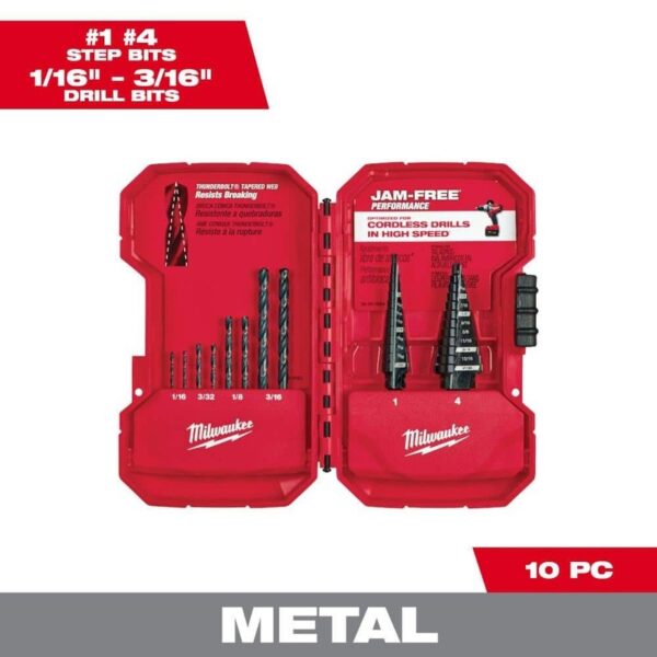 Milwaukee Black Oxide Step Drill Bit Set (10-Piece)