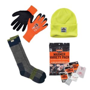 Ergodyne N-Ferno 6981 Kit XL Gloves, Socks, Hat Winter Warming Kit