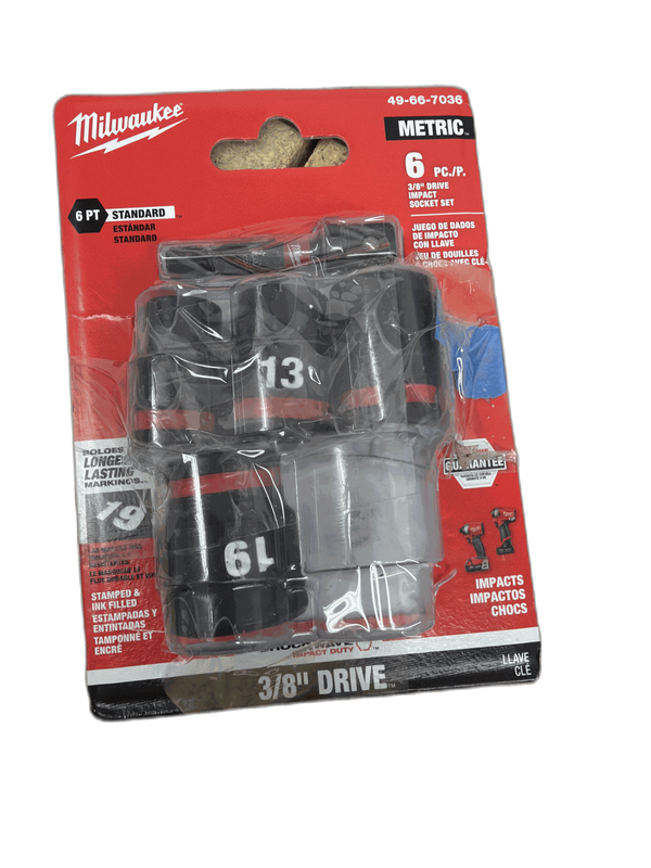 Milwaukee SHOCKWAVE 3/8" Drive Metric 6 Point Impact Socket (5-Piece) MISSING 17