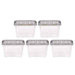 IRIS 19 Qt./4.75 Gal. Plastic Storage Boxes with Latching Lids, Clear (Set of 5)