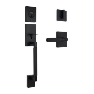 Home Decorators  Woodward Matte Black Single Cylinder Door Handleset