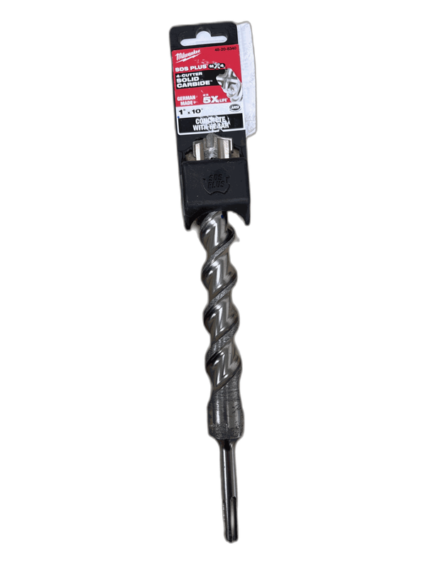 Milwaukee 1 in. x 10 in. 4-Cutter SDS-PLUS Carbide Drill Bit