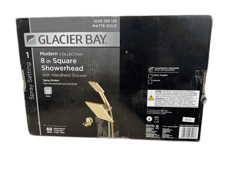 Glacier Bay Modern 1-Spray 7.9 in. Dual Tub Wall Mount Fixed and Handheld - Image 7