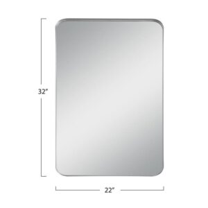 Dovelina 22x32 Silver Rectangular Metal Frame Bathroom Vanity Mirror 1 Pack